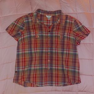 Christopher Banks plaid button-up shirt (red, yellow, green, blue) size medium